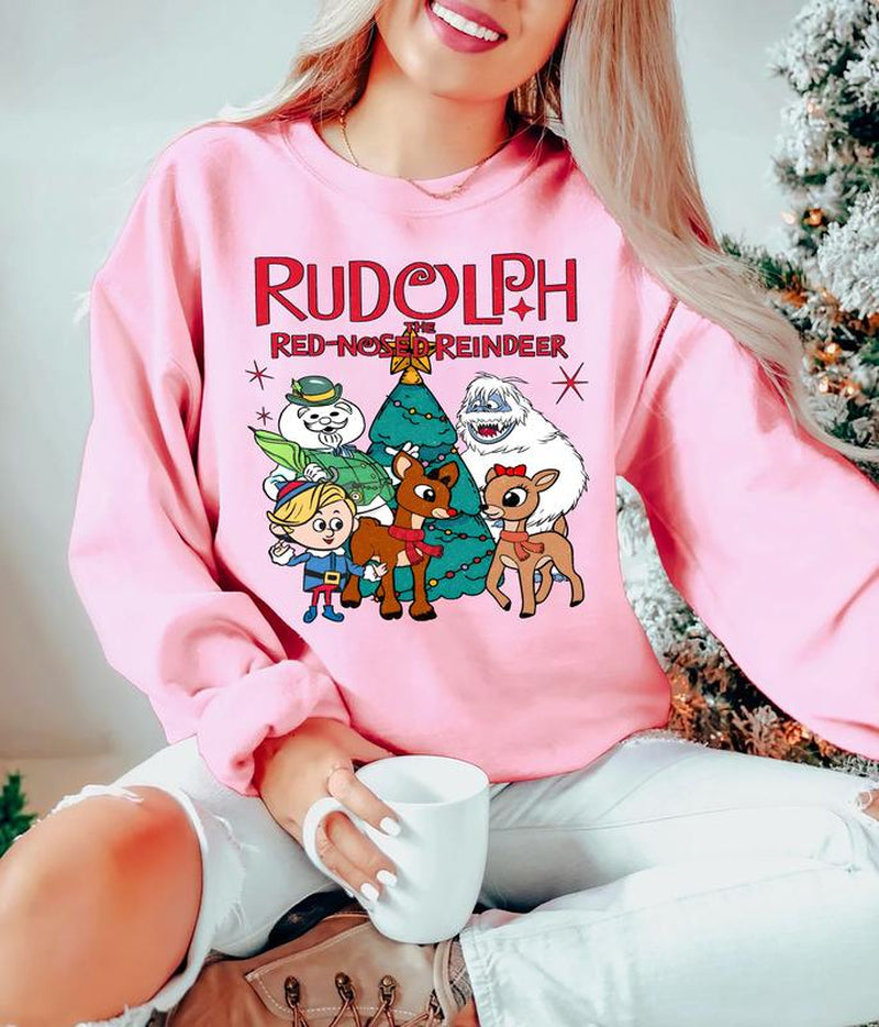 Vintage Rudolph Red Nosed Reindeer Sweatshirt, Retro Christmas Shirt, Rudolph Christmas Sweatshirt, Reindeer Hoodie, Cute Christmas Sweatshirt, Vintage Rudolph Shirt