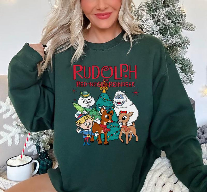 Vintage Rudolph Red Nosed Reindeer Sweatshirt, Retro Christmas Shirt, Rudolph Christmas Sweatshirt, Reindeer Hoodie, Cute Christmas Sweatshirt, Vintage Rudolph Shirt