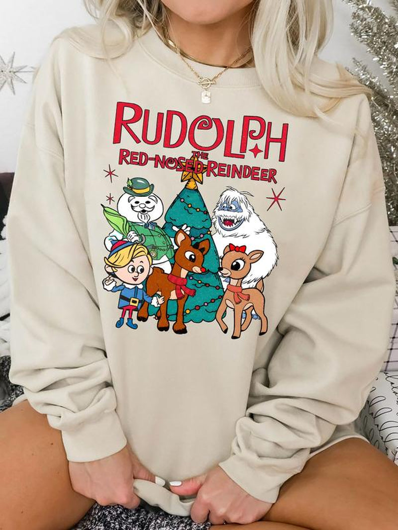 Vintage Rudolph Red Nosed Reindeer Sweatshirt, Retro Christmas Shirt, Rudolph Christmas Sweatshirt, Reindeer Hoodie, Cute Christmas Sweatshirt, Vintage Rudolph Shirt