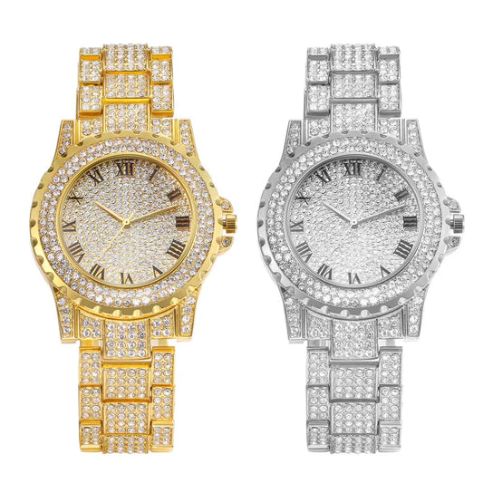 Elevate Your Style with the Lancardo Men's Luxury Quartz Watch - Gold and Silver with Diamond Accents, Waterproof Design