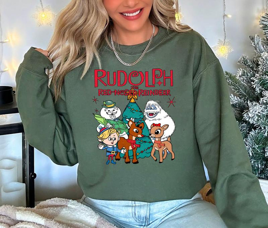 Vintage Rudolph Red Nosed Reindeer Sweatshirt, Retro Christmas Shirt, Rudolph Christmas Sweatshirt, Reindeer Hoodie, Cute Christmas Sweatshirt, Vintage Rudolph Shirt