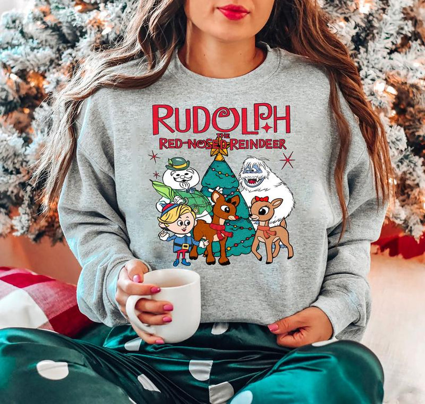 Vintage Rudolph Red Nosed Reindeer Sweatshirt, Retro Christmas Shirt, Rudolph Christmas Sweatshirt, Reindeer Hoodie, Cute Christmas Sweatshirt, Vintage Rudolph Shirt