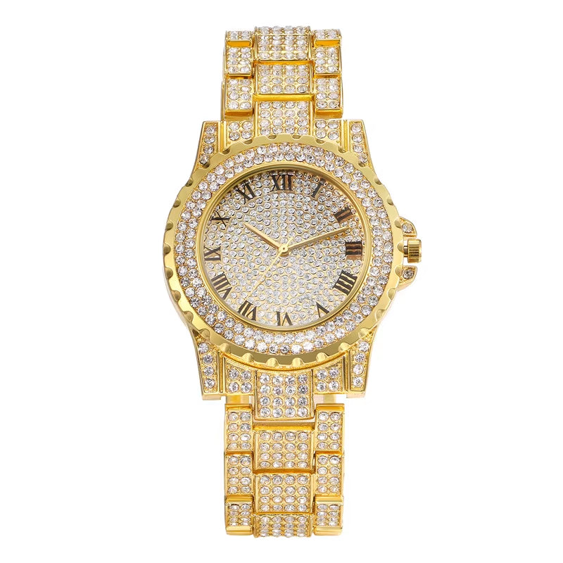 Elevate Your Style with the Lancardo Men's Luxury Quartz Watch - Gold and Silver with Diamond Accents, Waterproof Design