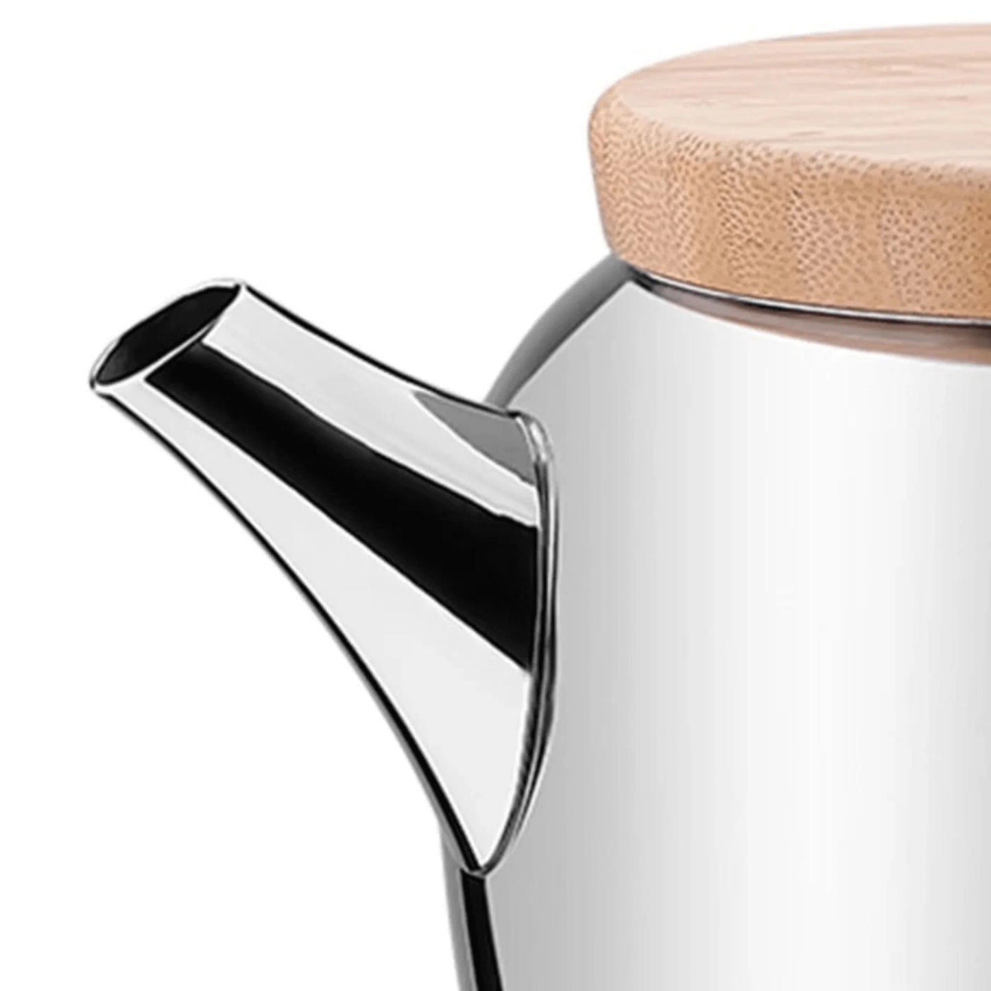 Korkmaz Montana Stainless Steel 2.3L Teapot with Wooden Lid